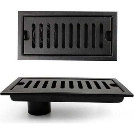 [JAMAIS UTILISÉ] Grille Douche, Caniveau de Douche, Noir Siphon de Sol avec Grille en Acier Inoxydable, Convient pour WC, Salle de Bain, Cuisine, Balcon (1/4)
