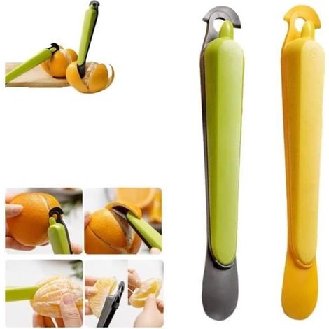 2pcs Outil de cuisine multifonctionnel pour éplucher les fruits, éplucheur d'oranges en plastique,outil d'éplucheur d'agrumes, (1/4)