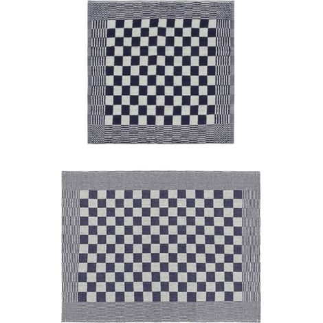 Ensemble de serviettes 10 pcs bleu et blanc coton (1/5)