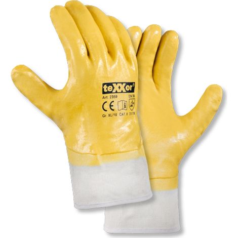 teXXor® Nitril-Handschuhe STULPE, Gelb/Beige (1/4)