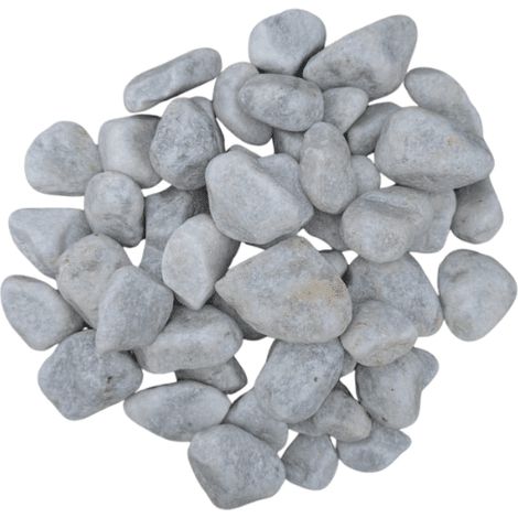 Sac +/- 25 kg - Gravier marbre blanc roulé 25/40 (1/3)