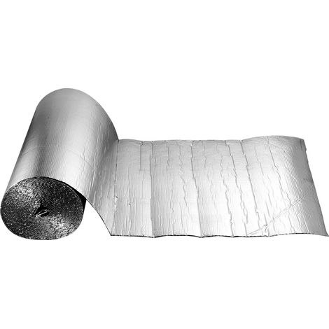 Rouleau isolant réfléchissant double face en aluminium, barrière thermique à bulles d'air 6 mm, 30,48 m x 1,22 m, écran radiant multicouche pour toiture et murs (1/5)