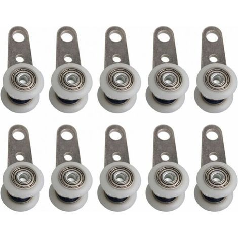 BUNTHAUS Lot de 10 roulettes pour baies vitrées ou portes coulissantes - en métal et en plastique - 4,5 x 1,9 cm