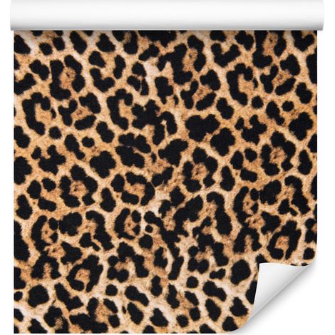 Carta da parati effetto pelle di animale, marrone e oro, per soggiorno e camera da letto, 50x1000 cm. (1/5)