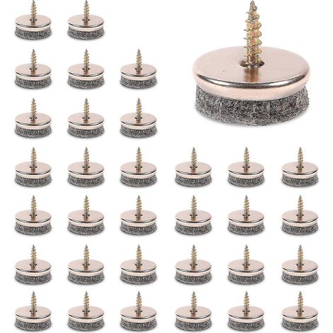 Patins en feutre pour meubles - Patins en feutre de 22 mm de diamètre pour pieds de meubles. Protections de sol pour pieds de chaises de 5 mm d'épaisseur. Patins pour meubles avec montage facile par v (1/5)