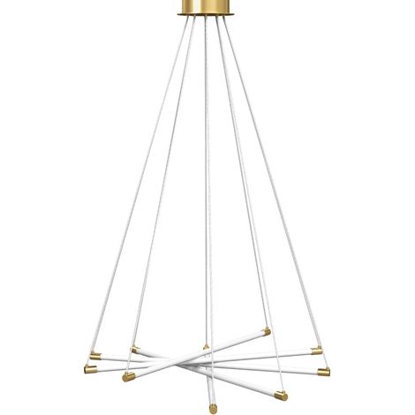 Lámpara de techo LED 50W con 5 tubos ajustables, oro y blanco (1/5)