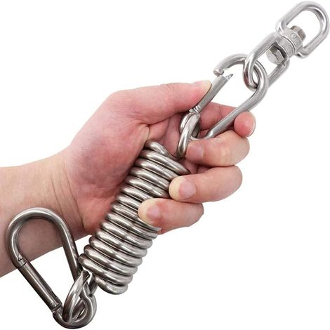 kit de suspensión para saco de boxeo, acero inoxidable 304, rotación de 360°, mosquetones y resorte, para gimnasio interior/exterior. (1/5)
