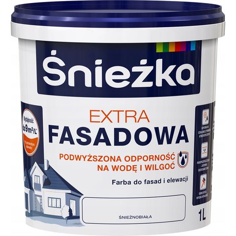 Śnieżka Extra Fassadenfarbe für Fassaden und Innenräume, weiß matt 1L