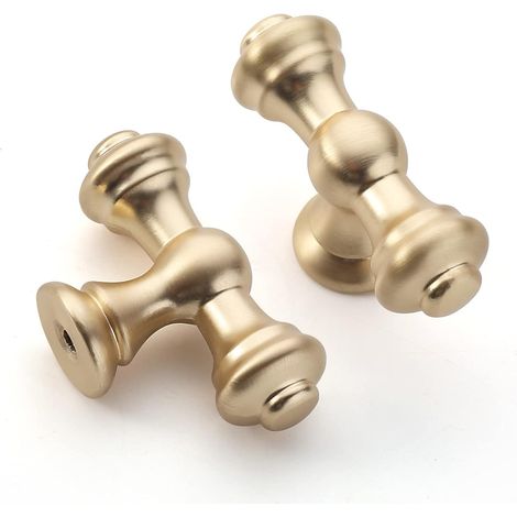 6 Pièces Boutons de Meuble Laiton Brossé, Vintage, pour Armoires, Tiroirs et Portes de Cuisine UK0017 (1/5)
