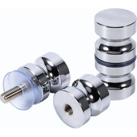 Fdit poignée de porte Alliage d'aluminium 1,1 'Dia Bouton de porte en verre simple Poignée de meuble de douche de salle de bains (1/4)