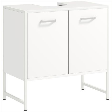 Meuble de salle de bain Meuble sous lavabo blanc avec portes (1/5)
