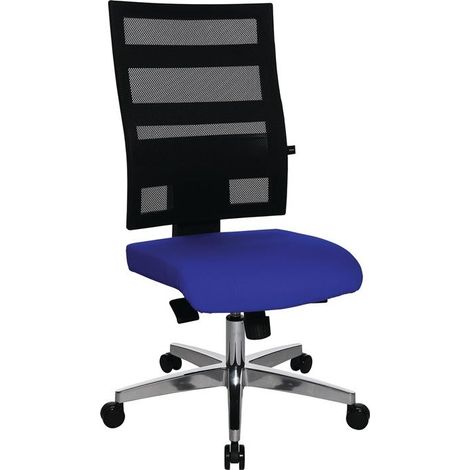 Chaise de bureau pivotante Punktsynchr. T. noir/bleu, hauteur réglable 450-550 mm, capacité 110 kg (1/4)