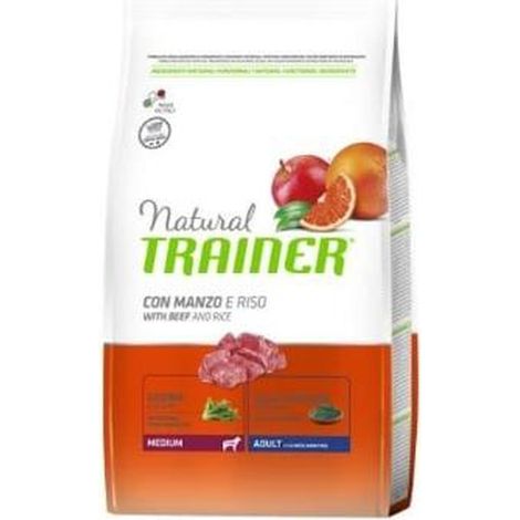 Natural Trainer Adult Medium Buey - Alimento Seco de Buey para Perro Mediano