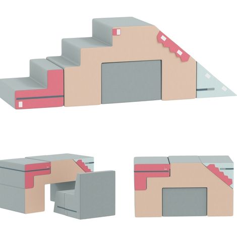 Set di 2 blocchi in schiuma per arrampicata per bambini in similpelle multicolore (1/5)