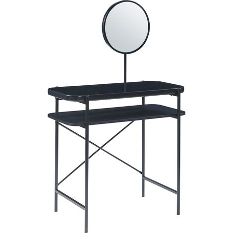 Tocador de acero y cristal 129 x 80 x 44 cm negro 030009288