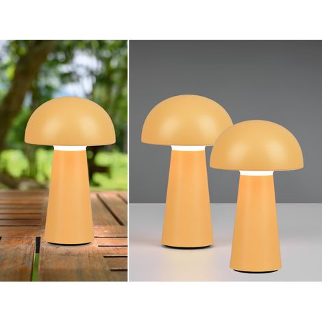 2er SET Outdoor Akku LED Tischleuchten Touch Dimmer, Gelb Höhe 21cm (1/5)