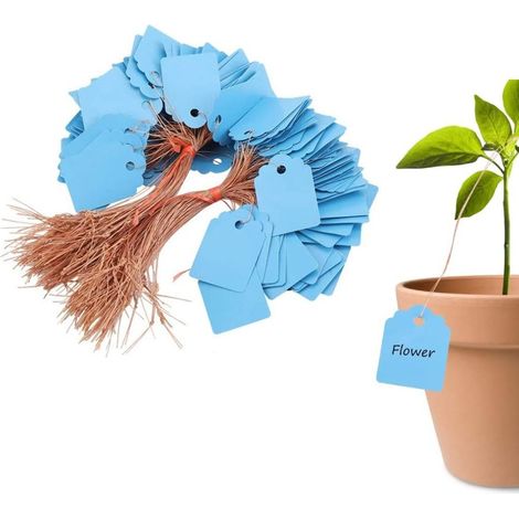 200pcs PVC étiquettes de jardin plume bleu imperméable à l'eau (1/5)