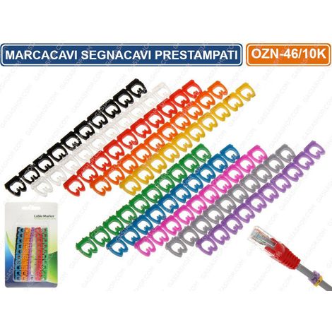 SEGNACAVI MARCACAVI PRESTAMPATI NUMERI ROMANI PER CAVI DA 4MM A 6MM 100 PEZZI