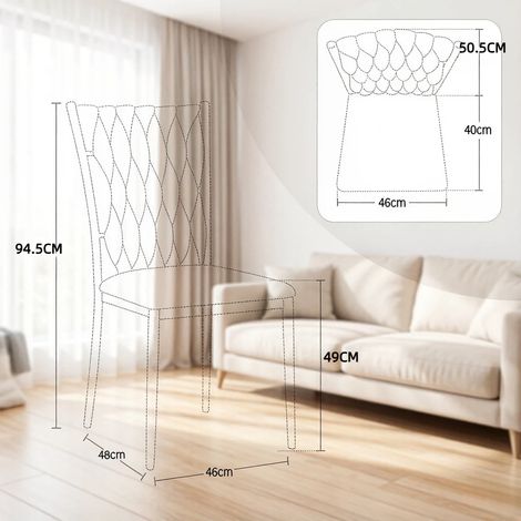 Chaises de table élégantes, fauteuils de salle à manger à dossier haut, sièges de salon pour cuisine (lot de 2 uniquement) (1/5)