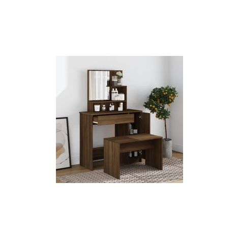 Ensemble de coiffeuse Chêne marron 86,5x35x136 (1/5)