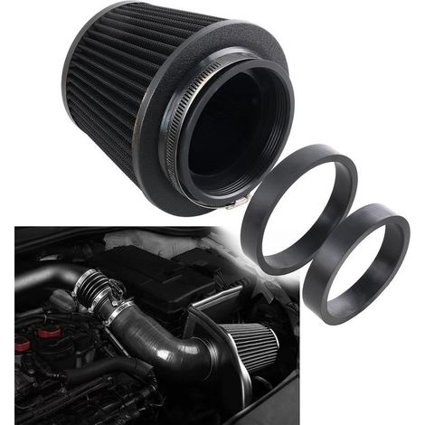 Filtre à air froid universel, trois tailles différentes : 76 mm, 89 mm, filtre à air conique à haut débit compatible avec les voitures et les motos (1/4)