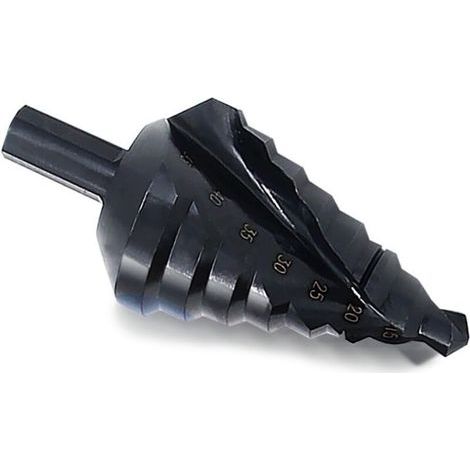 Foret étagé en spirale Nitriding Cutter multi-trous 10 mm-45 mm au total 8 tailles de trous pour la découpe de trous, agrandir, tôle métallique, PCV, travail du bois (1/3)