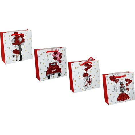 Sacchetto regalo a forma di cuore per San Valentino, un regalo per lei. Fantasie e colori. (1/5)