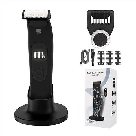 Tondeuse à barbe électrique pour hommes - Étanche, sabot réglable, multi-usage pour tailler, définir les contours et raser, utilisation sur peau sèche ou humide (1/5)