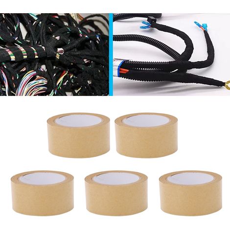 Vendu par paquets de 5, épaisseur de la couche adhésive : 0,13 mm, largeur : 50 mm, longueur totale : 30 m, ruban adhésif en papier kraft sans eau, écologique et biodégradable. (1/5)