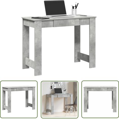vidaXL Bureau gris béton 100x45x75 cm bois d'ingénierie (1/5)