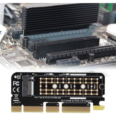 Carte d'extension PCIe 3.0 X16 pour SSD NVMe M.2 - Adaptateur haute vitesse pour disque dur SSD