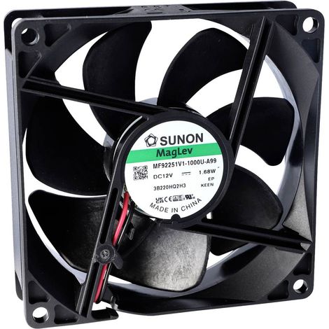 Sunon MF92251V2-1000U-A99 Ventola assiale 12 V/DC 76.43 m³/h (L x L x A) 25 x 92 x 92 mm