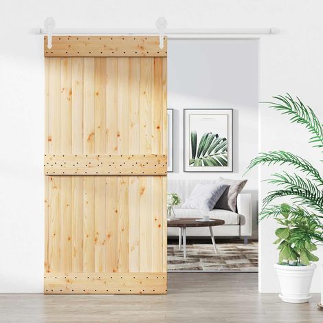 vidaXL Porta scorrevole Naturale e Bianco 100 x 210 cm