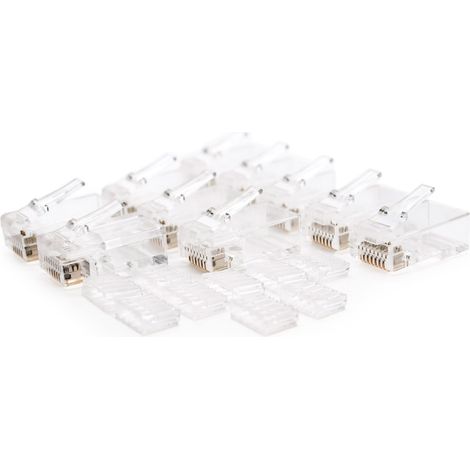 BeMatik - Connecteur mâle UTP Cat.6 RJ45 à sertir sur câble, paquet de 50 (1/3)