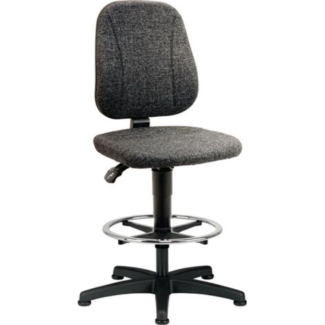 Silla giratoria de trabajo Deslizador de suelo Unitec + reposapiés tapizado en tela gris 580-850mm BIMOS (1/4)