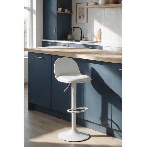 Taburetes Cocina - Taburete Alto Regulable Vexa Total - Blanco (1/5)