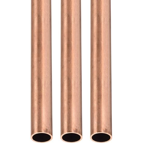Tube Cuivre - 8mm x 0.2mm x 300mm(ODxParoi TxL) Rond Métal 3Pcs (1/5)