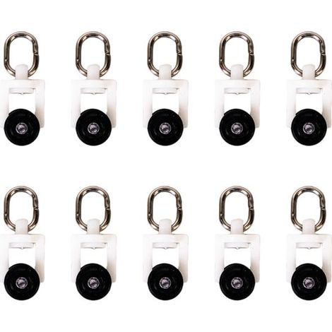 Anneaux pour tringle à rideaux - PNI - PT923I - Lot de 10 - Blanc - Dimensions 38x9x10mm (1/4)