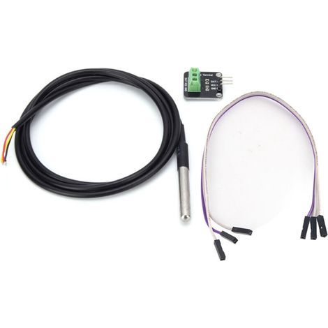 Temperatursensormodul-Kit mit 1 m Kabel, wasserdichter Edelstahlsonde und Chip-Temperatursensor für Arduino und Raspberry Pi (1/4)