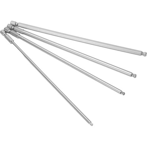 Set mit 2 magnetischen Sechskant-Schraubendreherbits aus S2-Stahl mit Kugelköpfen, 1/4-Zoll-Sechskantschaft, 200 mm Länge (1/5)