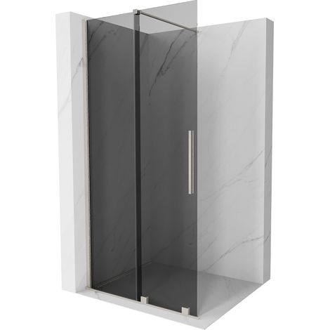 Mexen Velar Duschwand Walk-in 70 x 200 cm, Graphit 8 mm, gebürstetes Nickel - 871-070-000-43-97 (1/5)