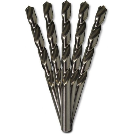 DIAMWOOD - Lot de 5 forets HSS M2 Pro - D. 20 mm × Lu. 75 × Lt. 150 mm - 118° taillés et meulés - Queue réduite 12,7 mm - Acier, bronze, fonte (1/5)
