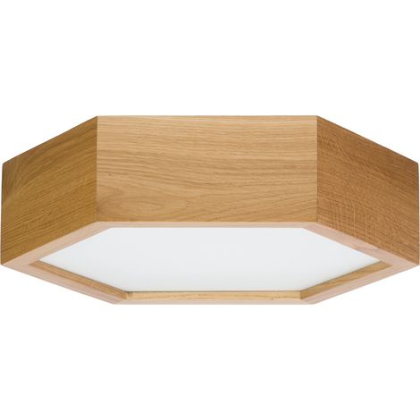 L谩mpara de techo hexagonal LEJA 275 ROBLE para sal贸n cocina ba帽o ESTILO (1/5)