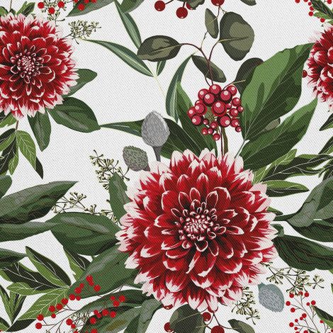 Tela Oxford decorativa para exteriores con motivo de flor de dalia. (1/5)
