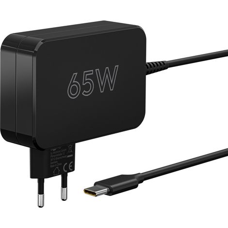 Caricabatterie USB-C™ per laptop (65 W) nero, alimentatore compatto per notebook con funzione di ricarica rapida (Power Delivery).