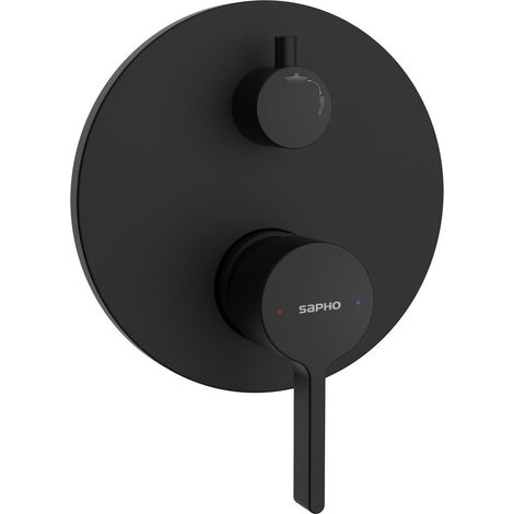 Sapho Iconic - Mitigeur encastré pour 2 sorties, avec corps d’encastrement, noir mat AF042B