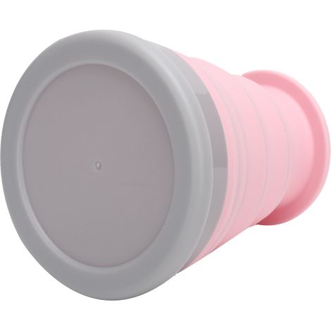 Faltbare Silikon-Wasserflasche, multifunktionaler, ausziehbarer Becher für Reisen und Outdoor-Sport, pink (1/5)