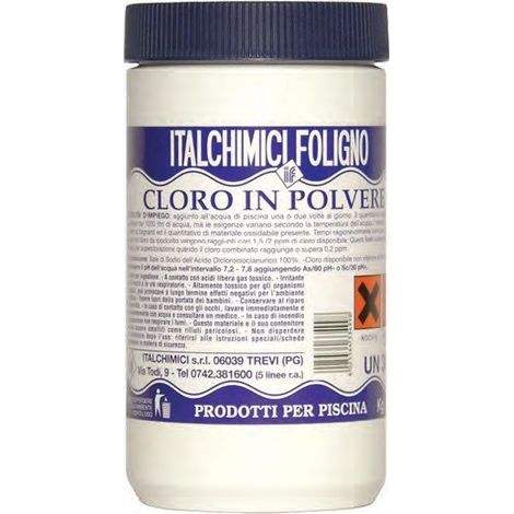 Cloro in polvere disinfettante 1 kg per piscina piscine italchimici 33499