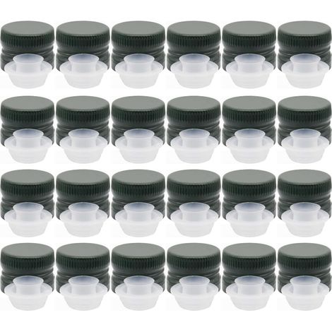 Lot de 24 bouchons à vis préfiletés avec verseur anti-goutte pour bouteilles en verre huile 31,5 mm (1/4)