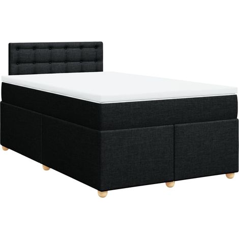 Maison Exclusive - Sommier à lattes de lit avec matelas noir 120x190 cm tissu (1/5)